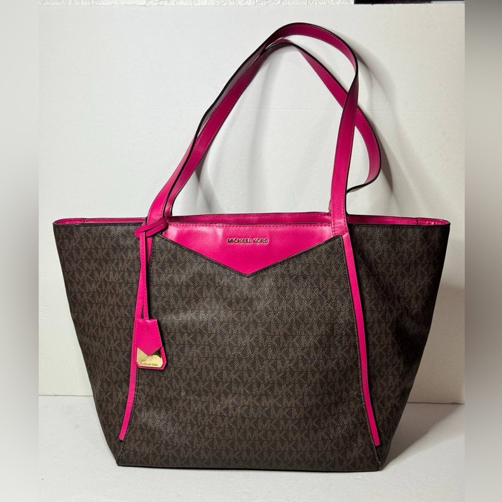 Michael Kors Brown and Pink Tote Bag